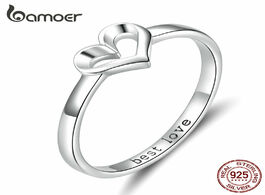 Foto van Sieraden bamoer minimalist simple heart finger ring best love engraved promise engagement rings for 