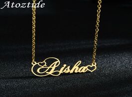 Foto van Sieraden atoztide necklaces heart personalized choker name custom nameplate charm jewelry stainless 