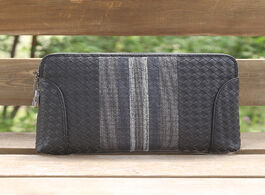 Foto van Tassen kaisiludi new leather man bag knitting hand embroidery code lock fashion large capacity