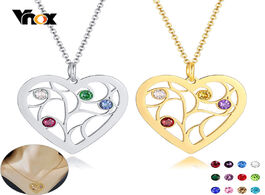 Foto van Sieraden vnox family birthstone customized necklaces for women heart tree pendant aaa cz birth stone