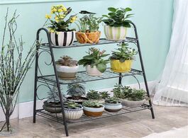 Foto van Meubels iron 3 layers plant stand succulent shelf rack balcony simple indoor garden flower pot shoes