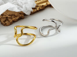 Foto van Sieraden japan korean style handmade 925 ring simple ins normcore opening geometric line finger for 