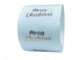 Foto van Kantoor school benodigdheden round clear merry christmas stickers 500pcs 1 thank you card box packag