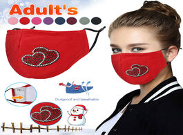 Foto van Beveiliging en bescherming 2pcs valentine s day heart rhinestone adult mask with 10pcs filters prote