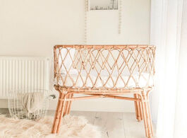 Foto van Meubels scandinavian style 100 natural rattan crib nordic ins newborn bed infant sleeping cradle bab