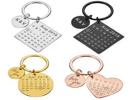 Foto van Sieraden custom diy personalized calendar keychain hand carved keyring gift for boyfriend girlfriend