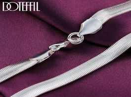 Foto van Sieraden doteffil 925 sterling silver 16 18 20 22 24 inch 6mm flat snake chain necklace for women ma