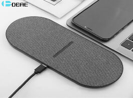 Foto van Telefoon accessoires 2 in 1 20w dual seat qi wireless charger for samsung s20 s10 double fast chargi