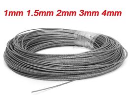 Foto van Gereedschap 50m 100m 1mm 1.5mm 2mm diameter 304 stainless steel wire rope fishing lifting cable line