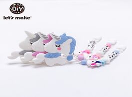 Foto van Baby peuter benodigdheden let s make pacifier chain custom name cartoon unicorn silicone holder for 