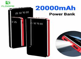 Foto van Telefoon accessoires floveme mirror screen power bank 20000mah dual usb led display powerbank portab