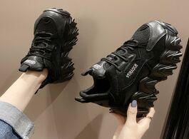 Foto van Schoenen 2020 platform spring lady sneakers women shoes fashion female black with high sole top chun