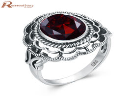 Foto van Sieraden real 925 sterling silver rings flower simulated natural red garnet with ring for women gems