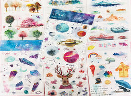 Foto van: Kantoor school benodigdheden 7 style choose 2 sheets pack beautiful planets landscape washi paper st