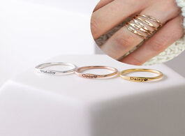 Foto van Sieraden delicated custom name ring stacking rings skinny bridesmaids baby mom mothers gift