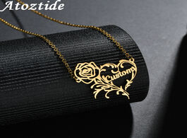 Foto van Sieraden atoztide romantic rose heart name necklace for love stainless steel custom nameplate pendan