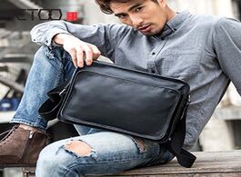 Foto van Tassen aetoo original leather men s bag shoulder trend new messenger simple first layer casual
