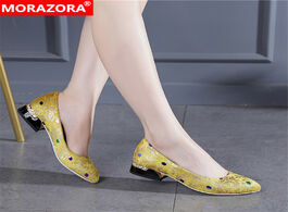 Foto van Schoenen morazora 2020 summer hot sale sweet women pumps fashion pointed toe yellow color shoes woma