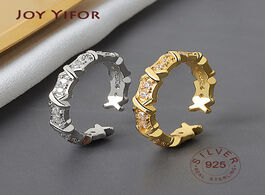 Foto van Sieraden real 925 sterling silver geometric stars zircon adjustable ring minimalist fine jewelry for