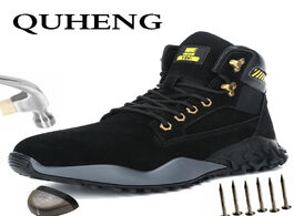 Foto van Schoenen quheng work safety shoes men anti slippery boots new design static steel toe cap camouflage