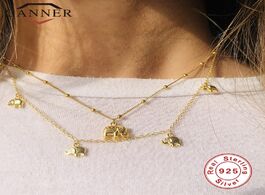 Foto van Sieraden canner real 925 sterling silver necklace for women gold color small cute elephant lavicle c