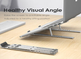 Foto van Computer lingchen laptop stand for macbook pro notebook foldable aluminium alloy tablet bracket hold