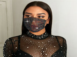 Foto van Sieraden funny sparkling black coloful rhinestone bling mask for women night club style cool luxury 