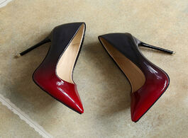 Foto van Schoenen women pumps gradient paillette high heels shoes thin female wedding black red ladies 358