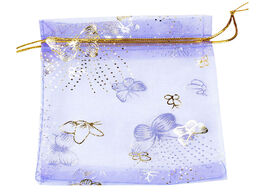 Foto van Tassen 100pcs lot 10x12cm drawstring bags purple butterfly wedding candy jewelry packing drawable or