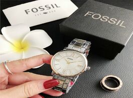 Foto van Horloge fossil quartz wrist dress women watches silver bracelet ladies watch stainless steel clock c