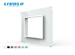 Foto van Woning en bouw livolo luxury white pearl crystal glass 80mm eu standard single panel for wall switch
