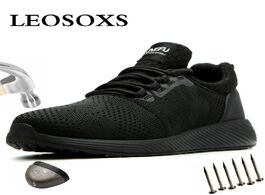 Foto van Schoenen leosoxs men safety shoes boots breathable work air mesh comfort non slip big size puncture 