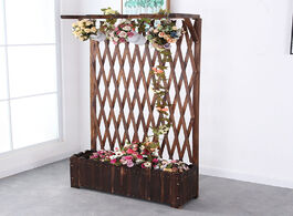 Foto van Meubels wooden flower box grid stand balcony vine rack outdoor yard garden fence solid wood partitio