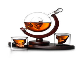 Foto van Huis inrichting whiskey decanter wine separator antique ship mini globe shape frosted glass bottle b