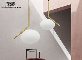 Foto van Lampen verlichting modern luxury led pendant lights iron glass metal lamp bedroom living room kitche