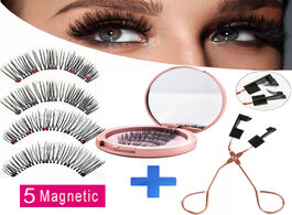 Foto van Schoonheid gezondheid mb 5 magnetic eyelashes soft nature reusable mink lashes with applicator clip 