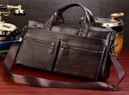 Foto van Tassen business laptop bag men genuine leather handbags male travel briefcases high quality cowhide 