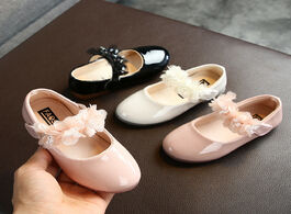 Foto van Baby peuter benodigdheden girl leather shoes kids floral princess children dress with pearls sweet s
