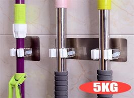 Foto van Huis inrichting adhesive hooks multi purpose mop traceless bathroom household wall hook hanger holde