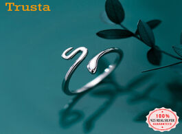 Foto van Sieraden trusta 2020 new 925 sterling silver jewelry opening rings size snake cocktail ring gift for