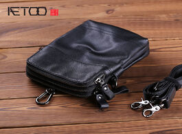 Foto van Tassen aetoo men s slantbag bag mini shoulder head leather multi function mobile phone