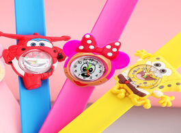 Foto van Horloge spongebob minnie children watches kids quartz wristwatches waterproof jelly clock boys girls