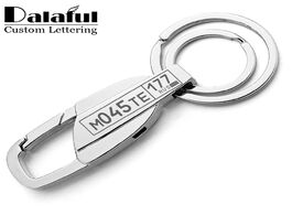 Foto van Sieraden customized keychain for car plate number logo anti lost keyring engraved name key chain rin