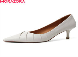 Foto van Schoenen morazora 2020 new arrival summer women pumps genuine leather shoes stiletto high heels poin