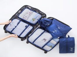Foto van Tassen 7 pieces set travel organizer storage bags suitcase packing cases portable luggage clothes sh