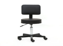 Foto van Meubels round shape plastic adjustable salon stool with back black