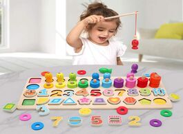 Foto van Speelgoed montessori educational wooden toys for kids board math fishing 1 2 3 years old