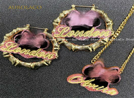 Foto van Sieraden aurolaco fashion simple personality acrylic custom name earrings cartoons necklace jewelry 