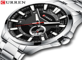 Foto van Horloge silver black watches men s top brand curren fashion causal quartz wristwatch stainless steel