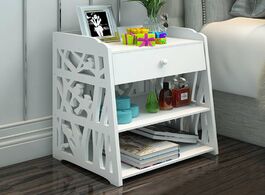 Foto van Meubels home bedroom white bedside table storage cabinet organizer shelving rack drawer wood plastic